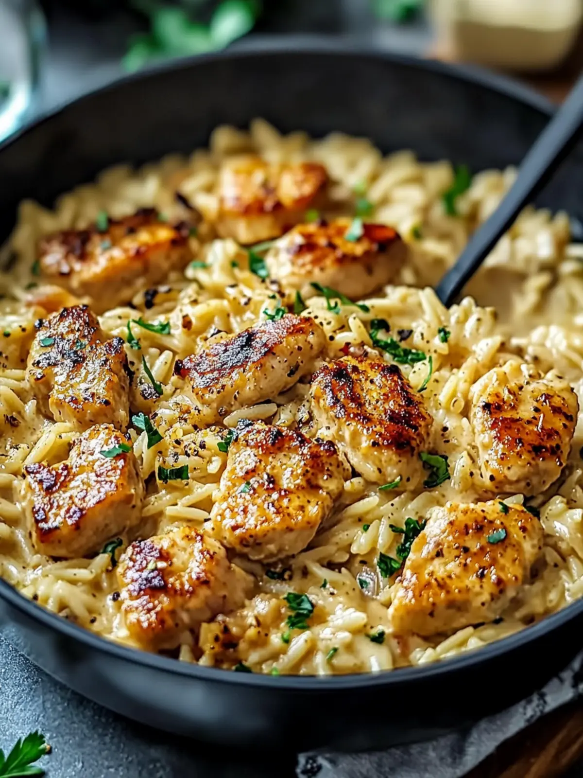 Beruhigendes Ein-Topf Cajun Hühnchen Alfredo Orzo für Soulfood 4 Beruhigendes Ein-Topf Cajun Hühnchen Alfredo Orzo