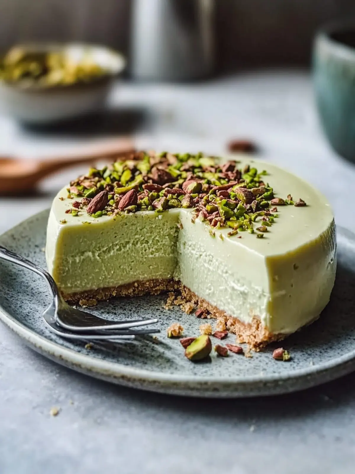 Pistazien-Käsekuchen mit Pistazien-Topping: Cremiger Genuss 4 Pistazien-Käsekuchen mit Pistazien-Topping