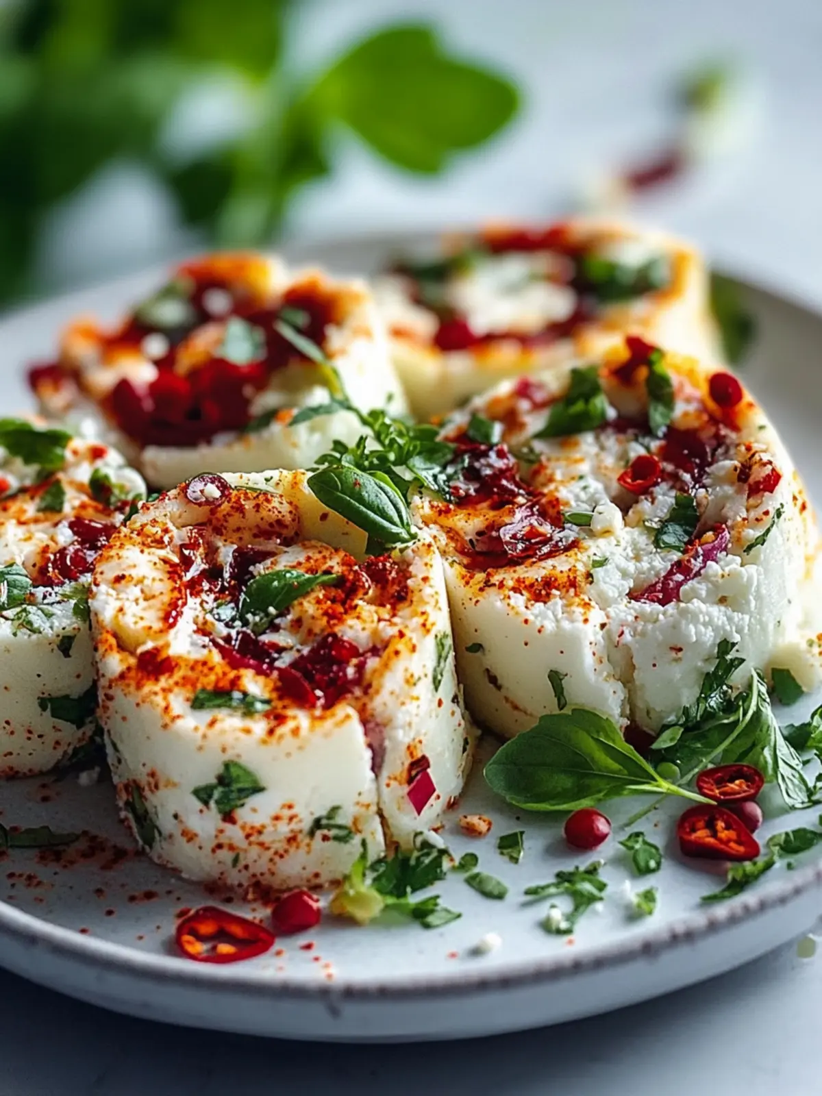 Würzige Feta-Rollen mit Chiliflocken für fröhliche Abende 5 Würzige Feta-Rollen mit Chiliflocken