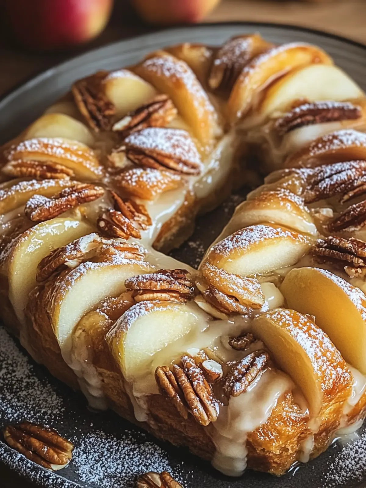 Köstlicher Apfel-Kringle mit Vanilleglasur für Genießer 2 Apfel-Kringle mit Vanilleglasur