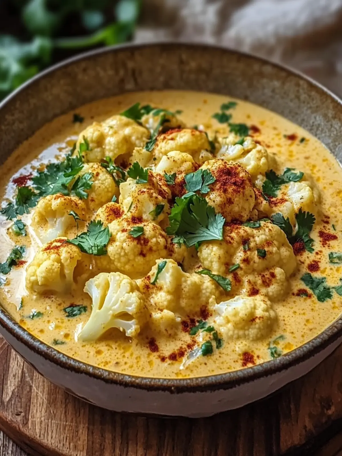 Creamy cauliflower curry from the oven
