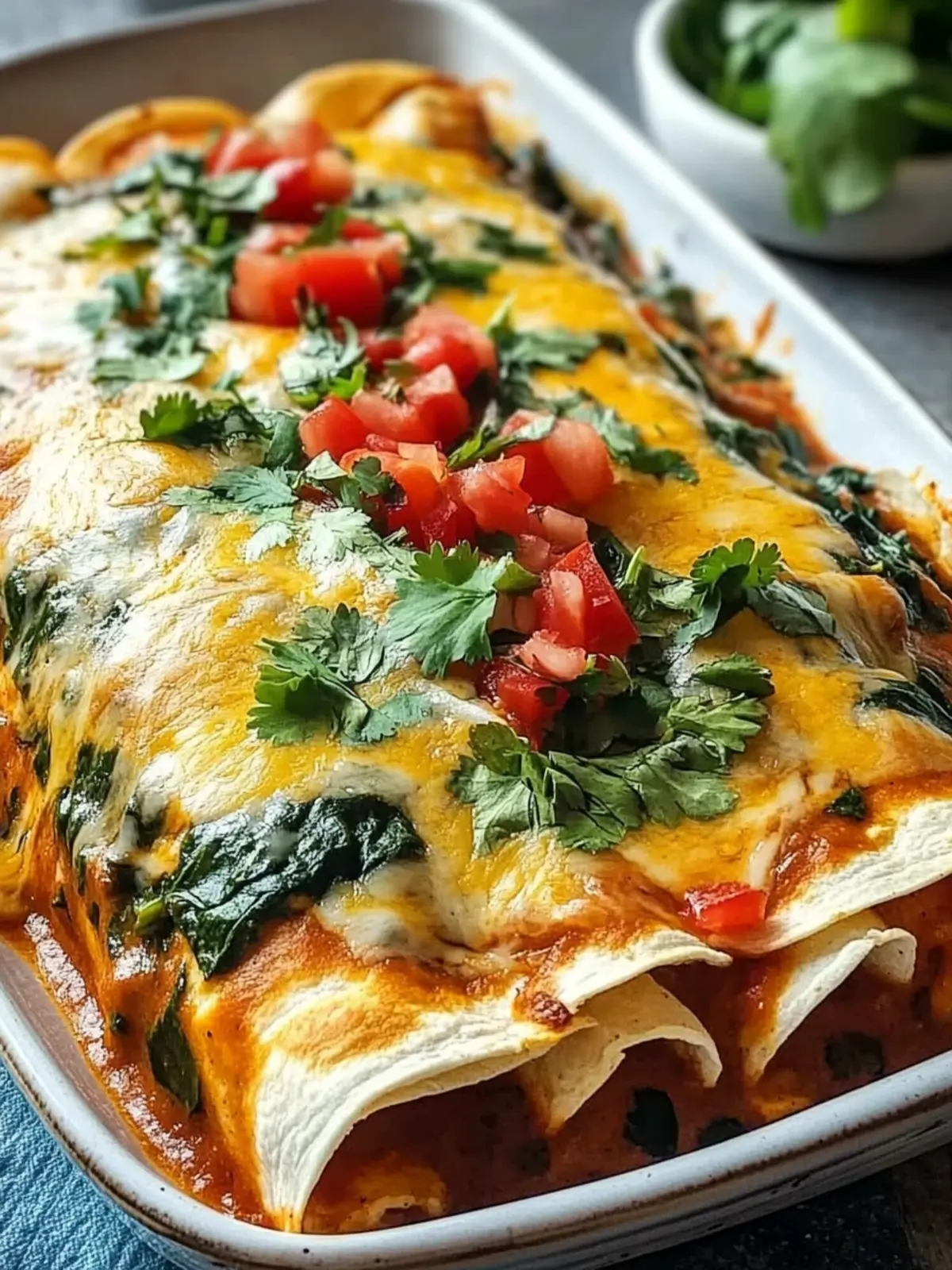 Leckere Vegetarische Spinat-Enchiladas für ein schnelles Abendessen 4 Vegetarische Spinat-Enchiladas