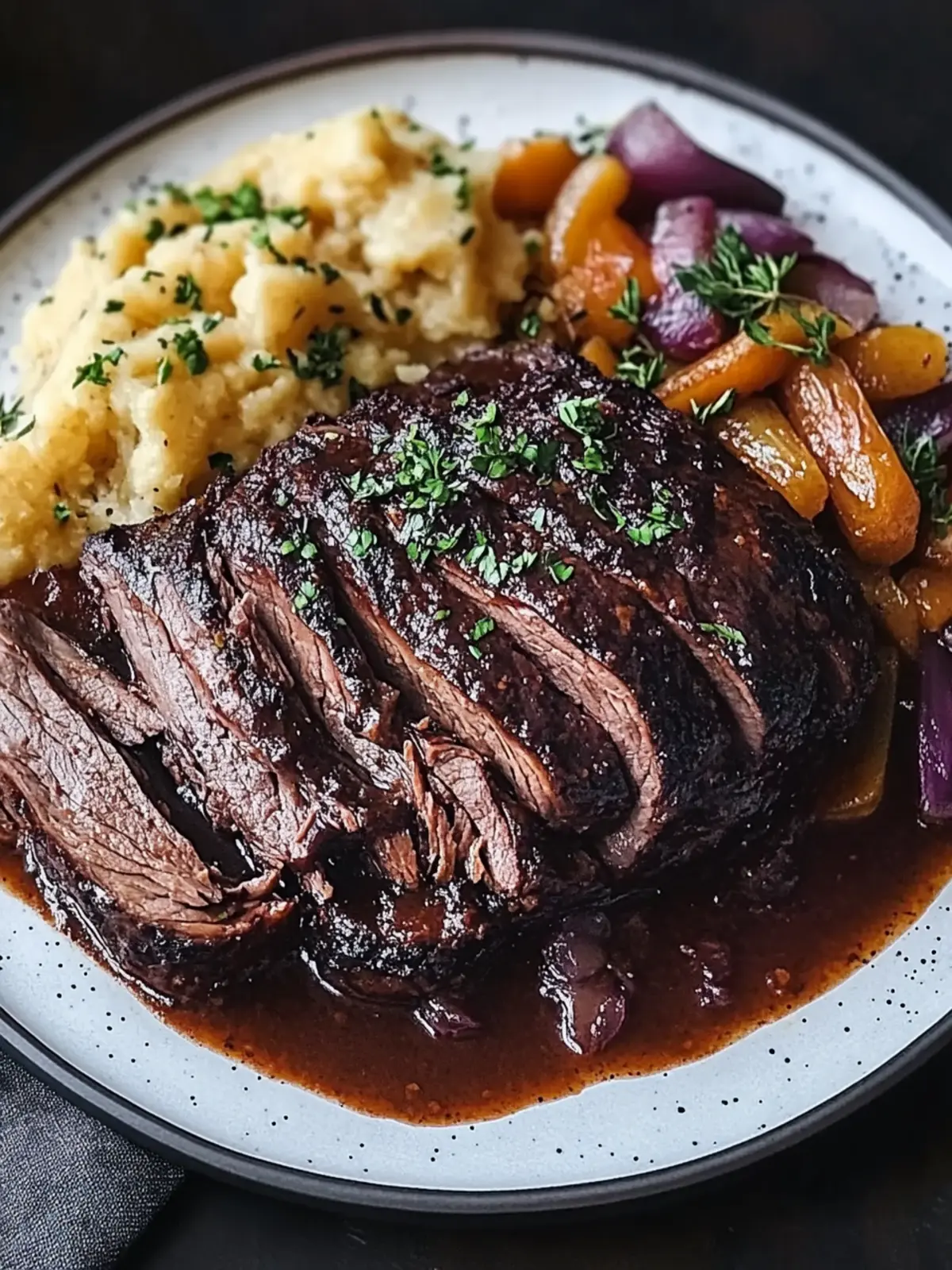 Sauerbraten mit Rotkohl und Knödeln: Der perfekte Festtagsgenuss 2 Sauerbraten mit Rotkohl und Knödeln