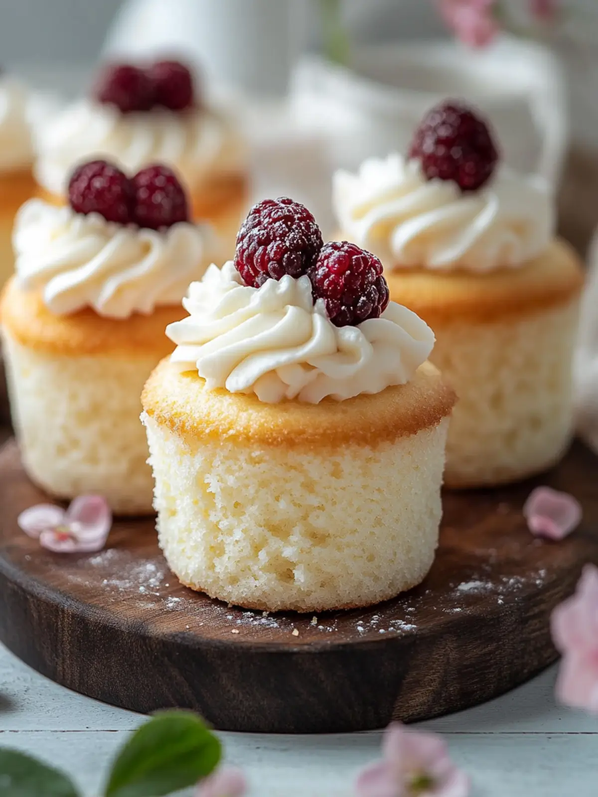 Fluffige japanische Baumwollkäsekuchen-Cupcakes