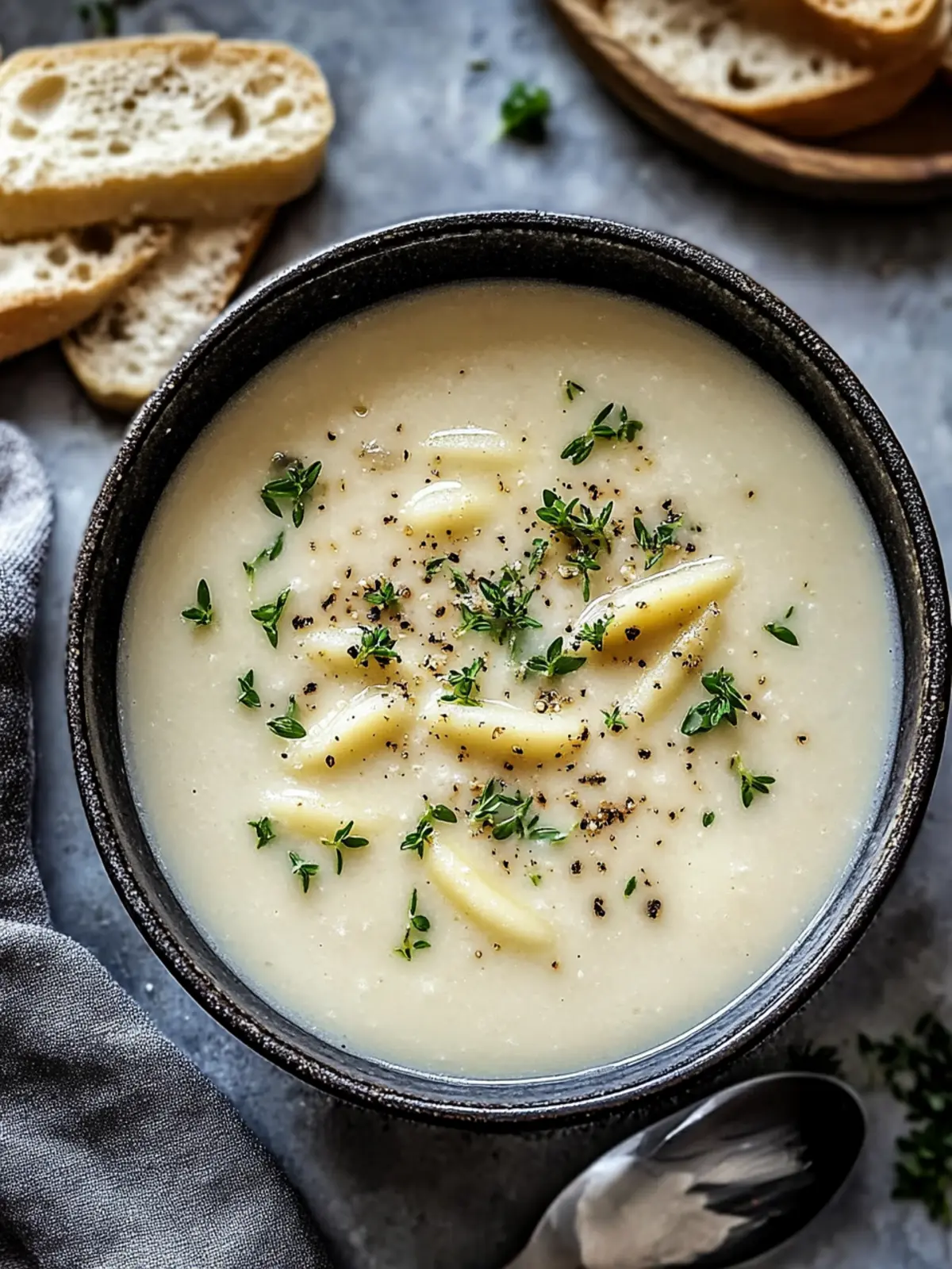 Cremige Knoblauch-Parmesan-Suppe: Warm, Wohlfühlgenuss Pur 3 Cremige Knoblauch-Parmesan-Suppe