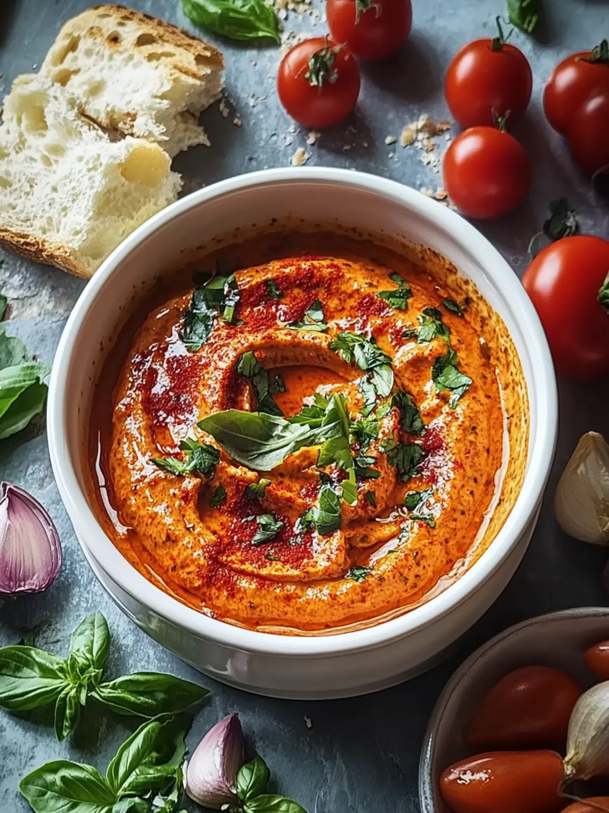Cremiger gerösteter Paprika-Dip für unvergessliche Snacks 4 Cremiger gerösteter Paprika-Dip