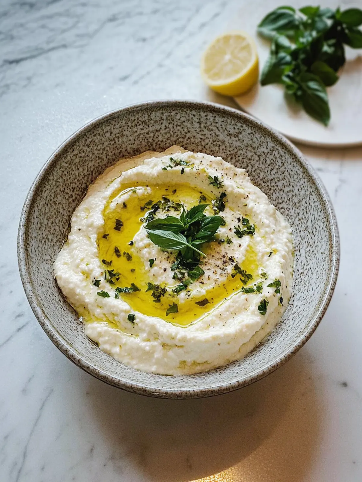 Veganer geschlagener Feta-Dip mit Kräutern für Genussmoment 2 Veganer geschlagener Feta-Dip mit Kräutern