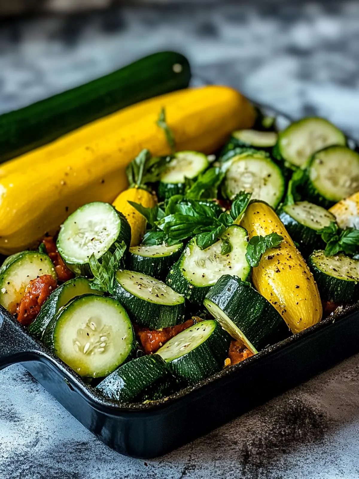 Mediterraner Hähnchen-Zucchini-Auflauf im Druckkochtopf zubereiten 2 Mediterrane Hähnchen-Zucchini-Auflauf