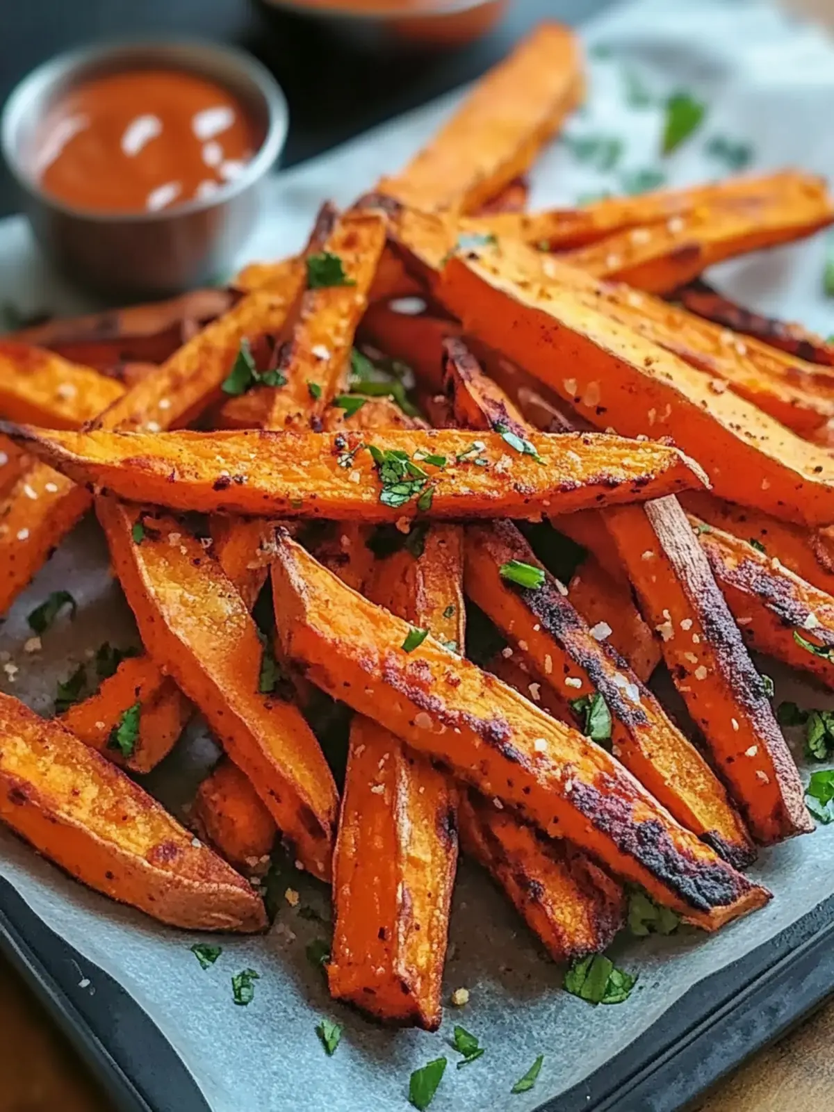 Krosse Süßkartoffel-Pommes aus dem Ofen für den perfekten Snack 2 Crispy Sweet Potato Fries from the Oven