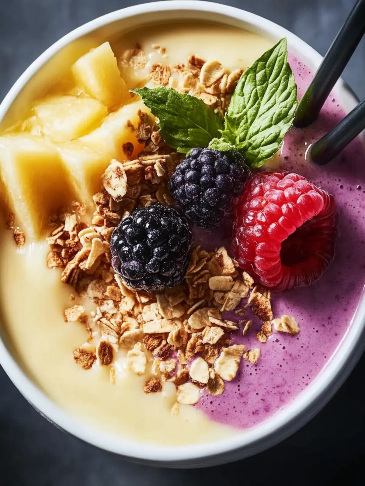 Erfrischende Ananas Papaya Kokosnuss Chia Schüssel für jeden Tag 2 Ananas Papaya Kokosnuss Chia Schüssel