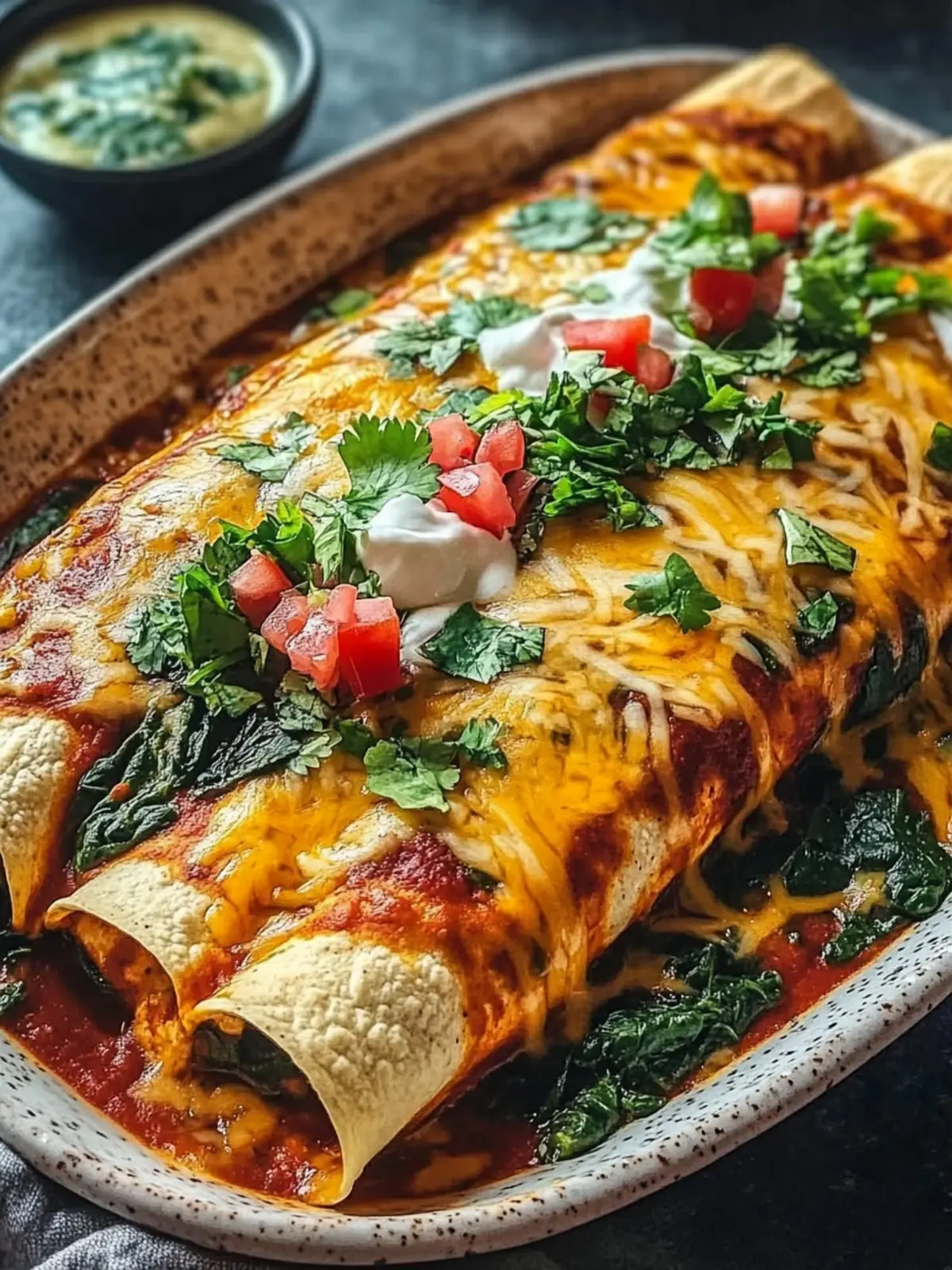 Leckere Vegetarische Spinat-Enchiladas für ein schnelles Abendessen 3 Vegetarische Spinat-Enchiladas