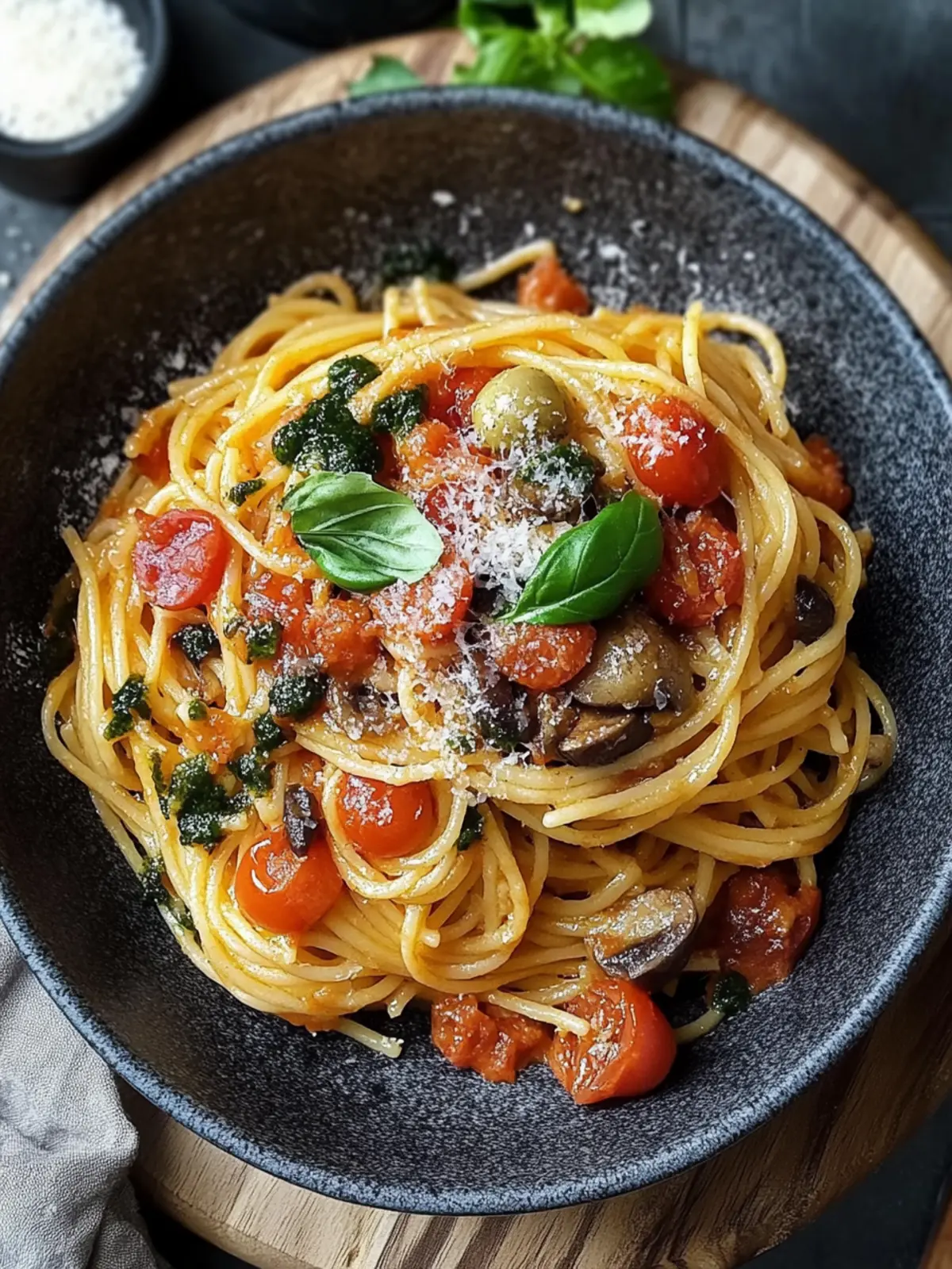 Kürbis- und Pilzspaghetti