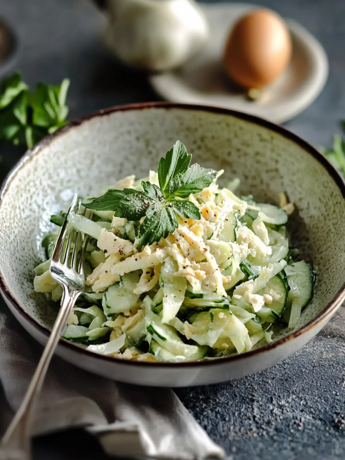 Knackiger und frischer: Kohlrabi-Salat mit Gurke und Ei Rezept 3 Knackiger und frischer: Kohlrabi-Salat mit Gurke und Ei