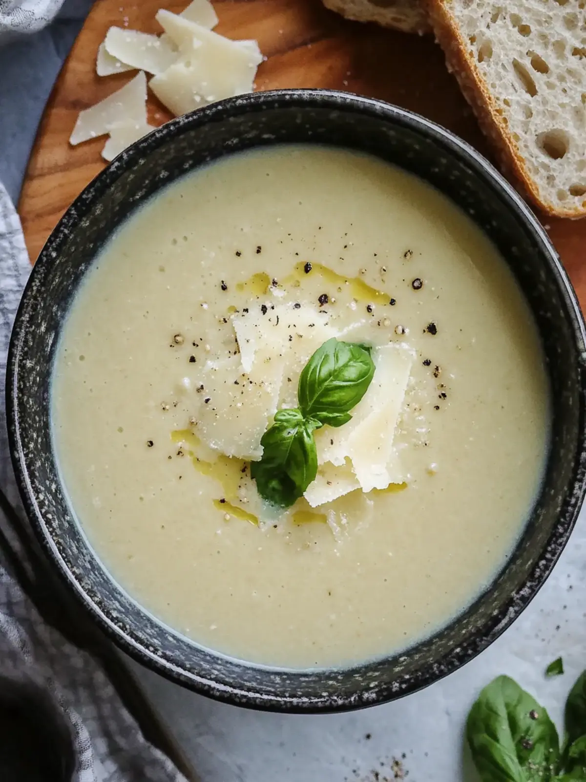 Köstliche Brokkoli-Cremesuppe mit Grana Padano genießen 4 Brokkoli-Cremesuppe mit Grana Padano