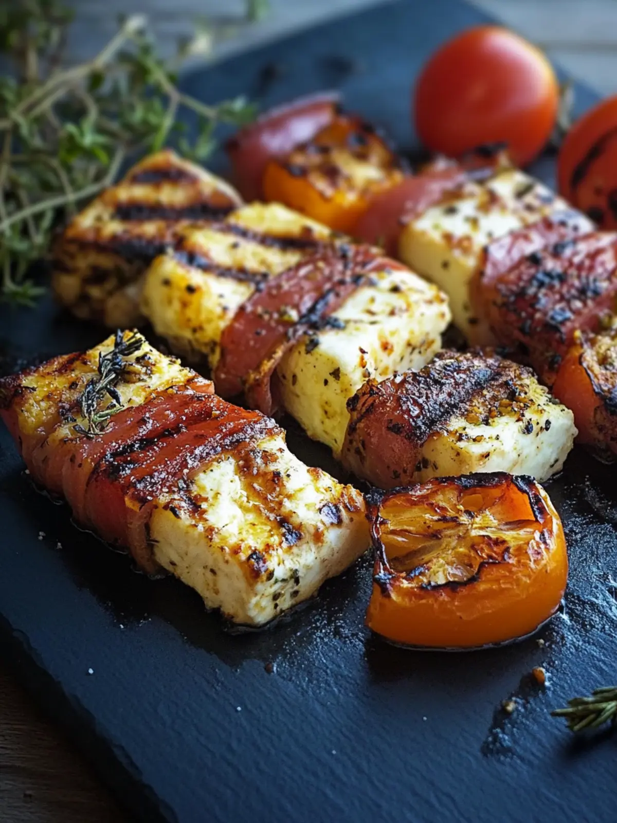 Gegrillte Feta-Schinkenröllchen: 15 Minuten für Genuss pur 3 Gegrillte Feta-Schinkenröllchen
