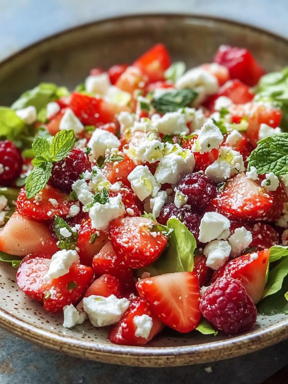Knuspriger Erdbeer-Romana-Feta-Salat