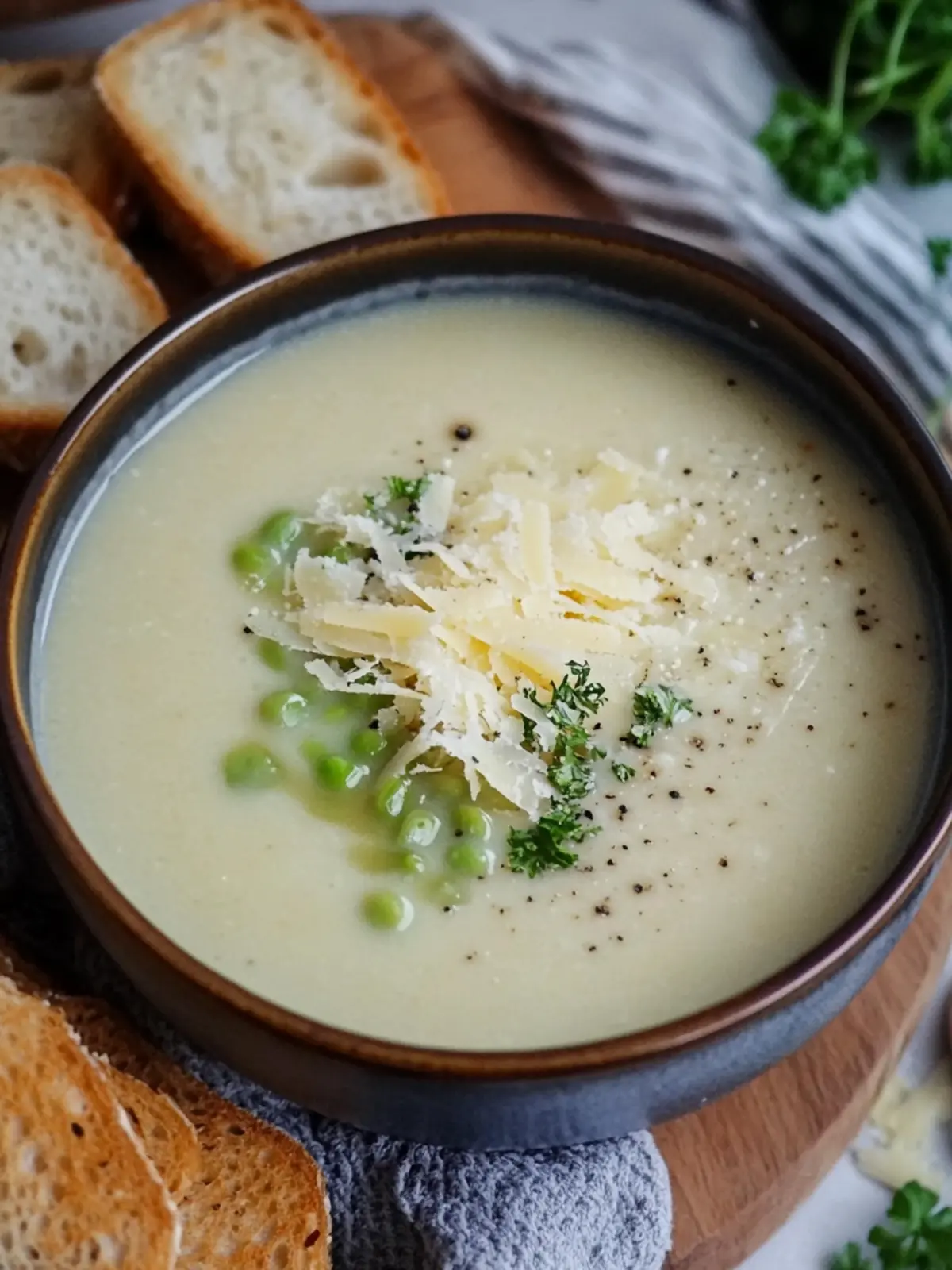 Köstliche Brokkoli-Cremesuppe mit Grana Padano genießen 2 Brokkoli-Cremesuppe mit Grana Padano