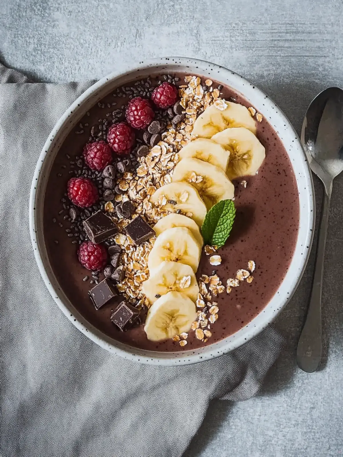 Veganer Tahini Schokoladen Smoothie Bowl für gesunde Genießer 2 Veganer Tahini Schokoladen Smoothie Bowl