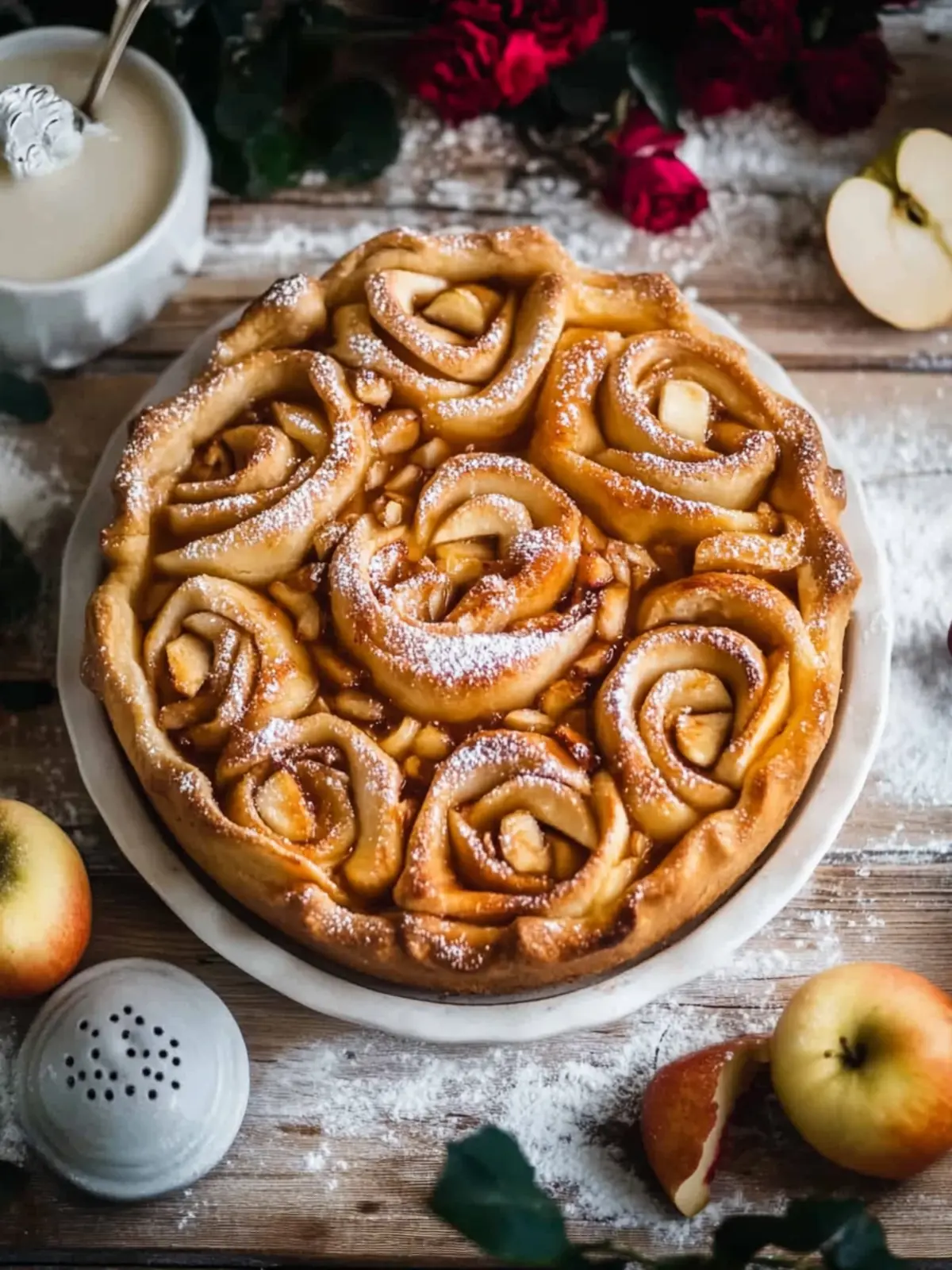Apfelrosen aus Blätterteig