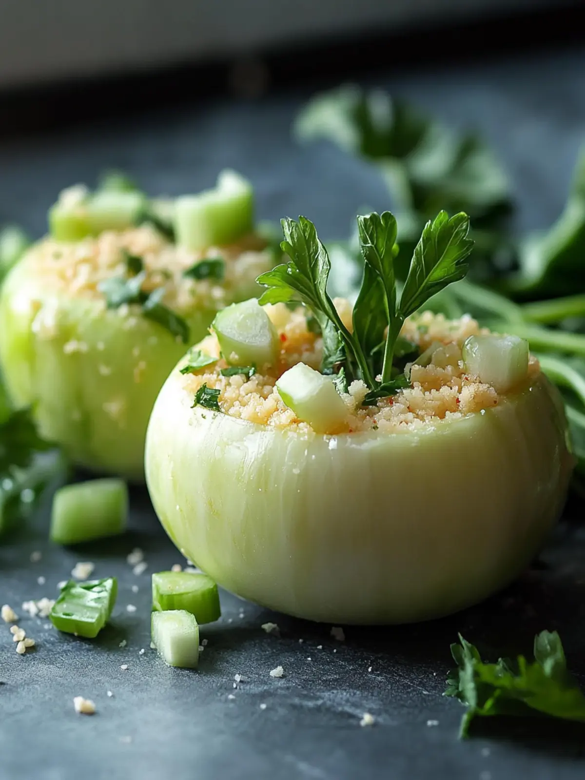 Vegetarisch Gefüllter Kohlrabi: Gesund, Herzhaft und Lecker! 2 Vegetarisch Gefüllter Kohlrabi