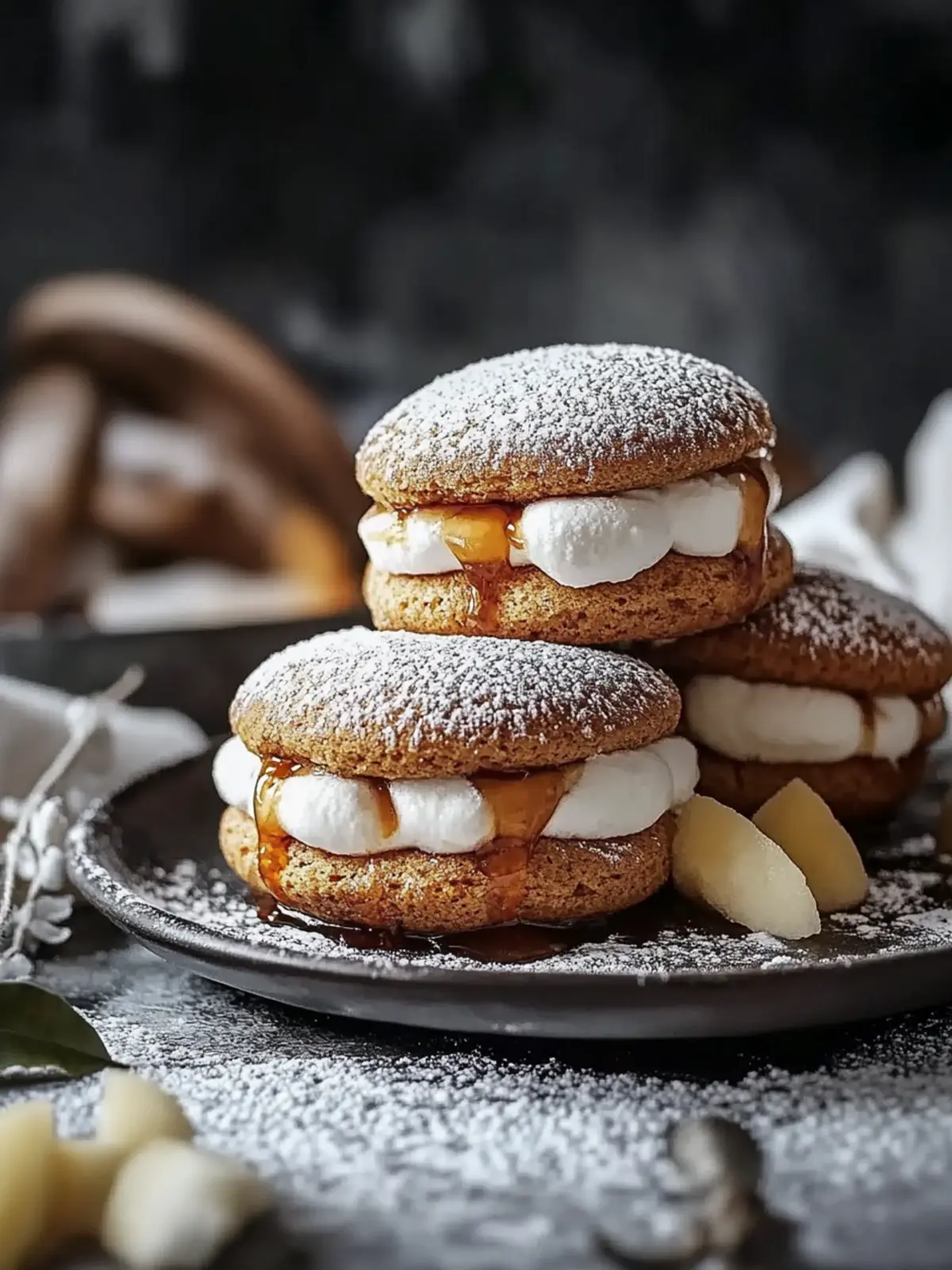 Apfelwein Whoopie-Pie-Kekse mit Karamell für Herbstzauber 3 Apfelwein Whoopie-Pie-Kekse mit Karamell