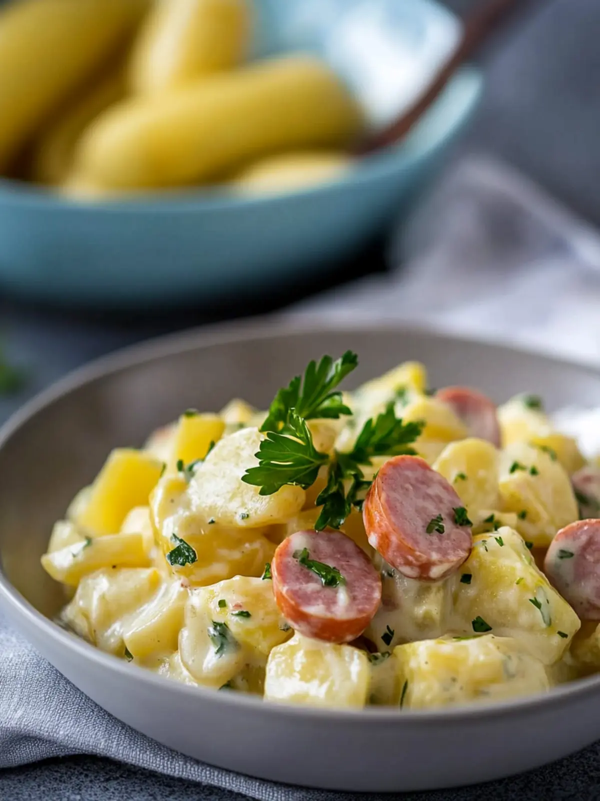 Leichter Kartoffelsalat mit Würstchen für den perfekten Grillabend 2 Kartoffelsalat mit Würstchen