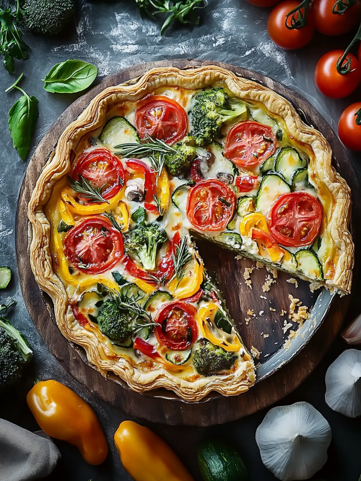 Vegetarische Bunte Gemüsequiche – Gesund und Genussvoll! 4 Vegetarische Bunte Gemüsequiche