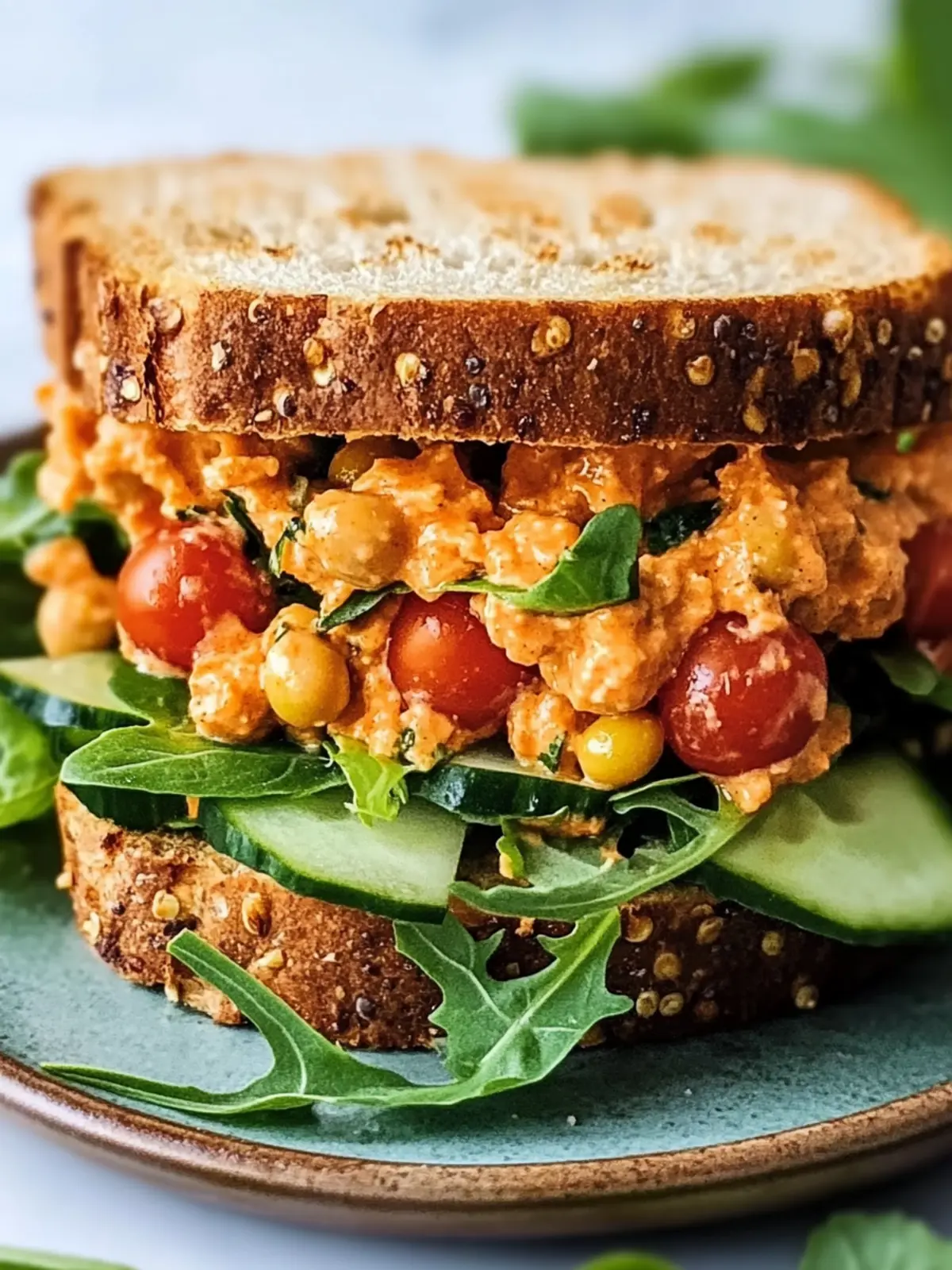 Veganer Buffalo-Kichererbsensalat-Sandwich für besondere Momente 4 Veganer Buffalo-Kichererbsensalat-Sandwich
