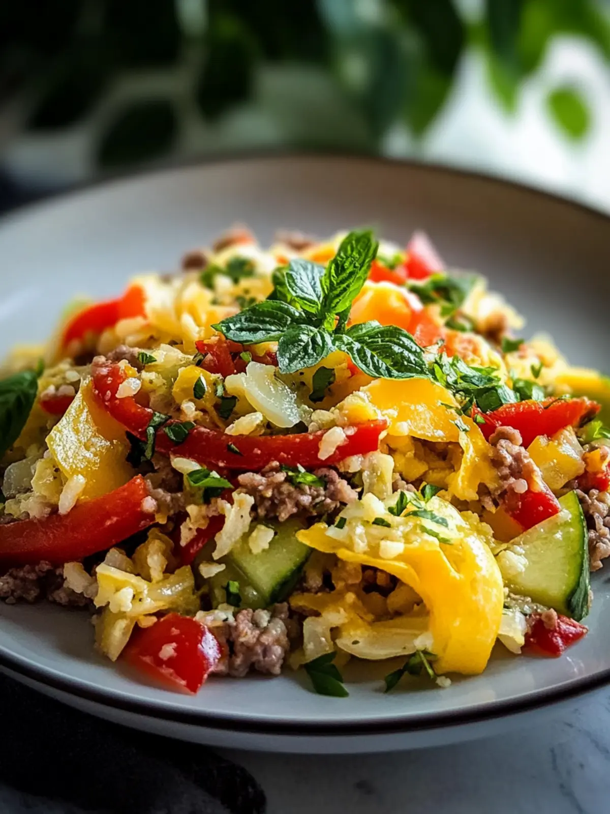 Low Carb Paprikapfanne mit Blumenkohlreis & Rinderhack Genuss pur 2 Low Carb Paprikapfanne mit Blumenkohlreis & Rinderhack