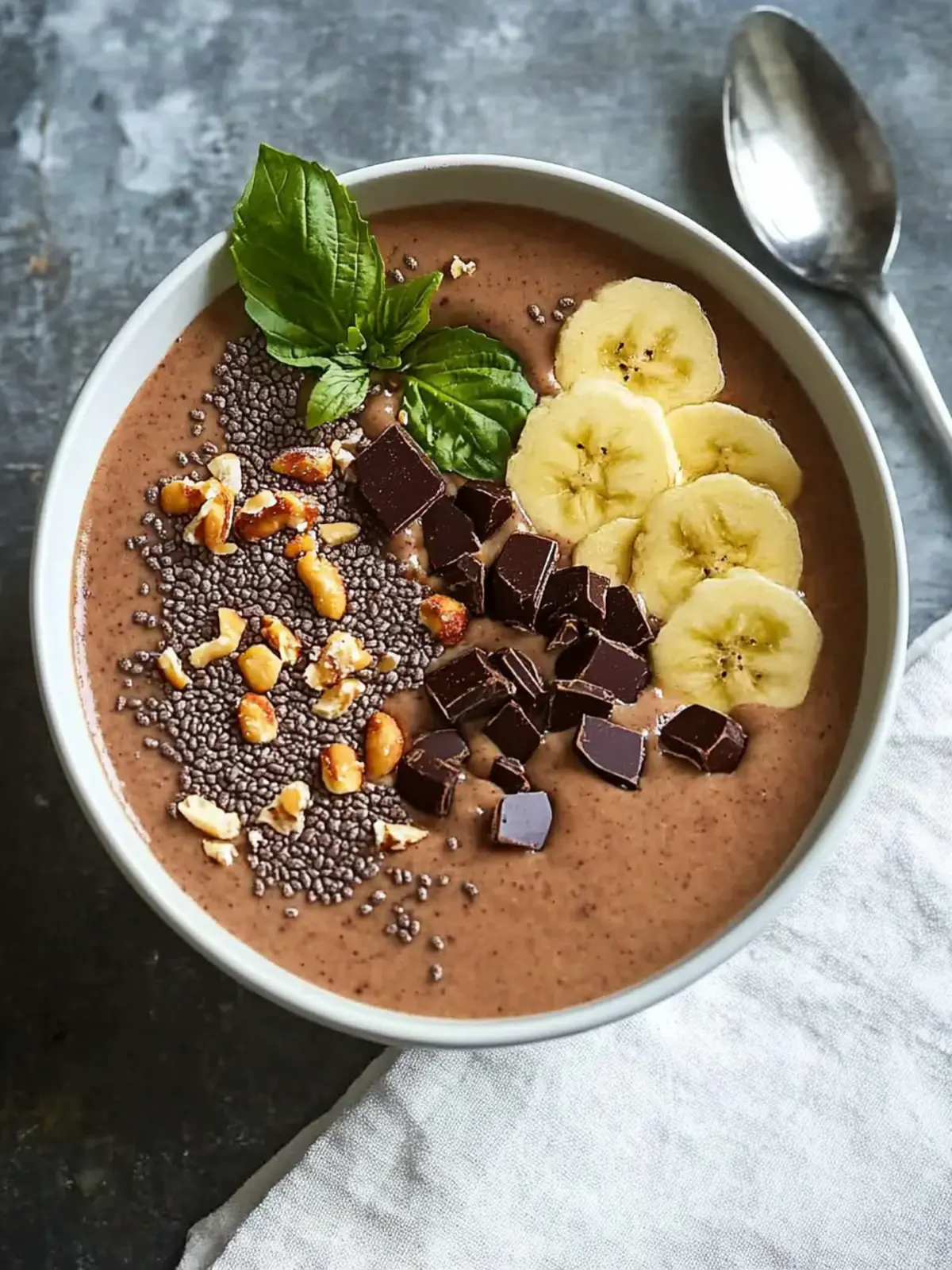 Veganer Tahini Schokoladen Smoothie Bowl für gesunde Genießer 4 Veganer Tahini Schokoladen Smoothie Bowl