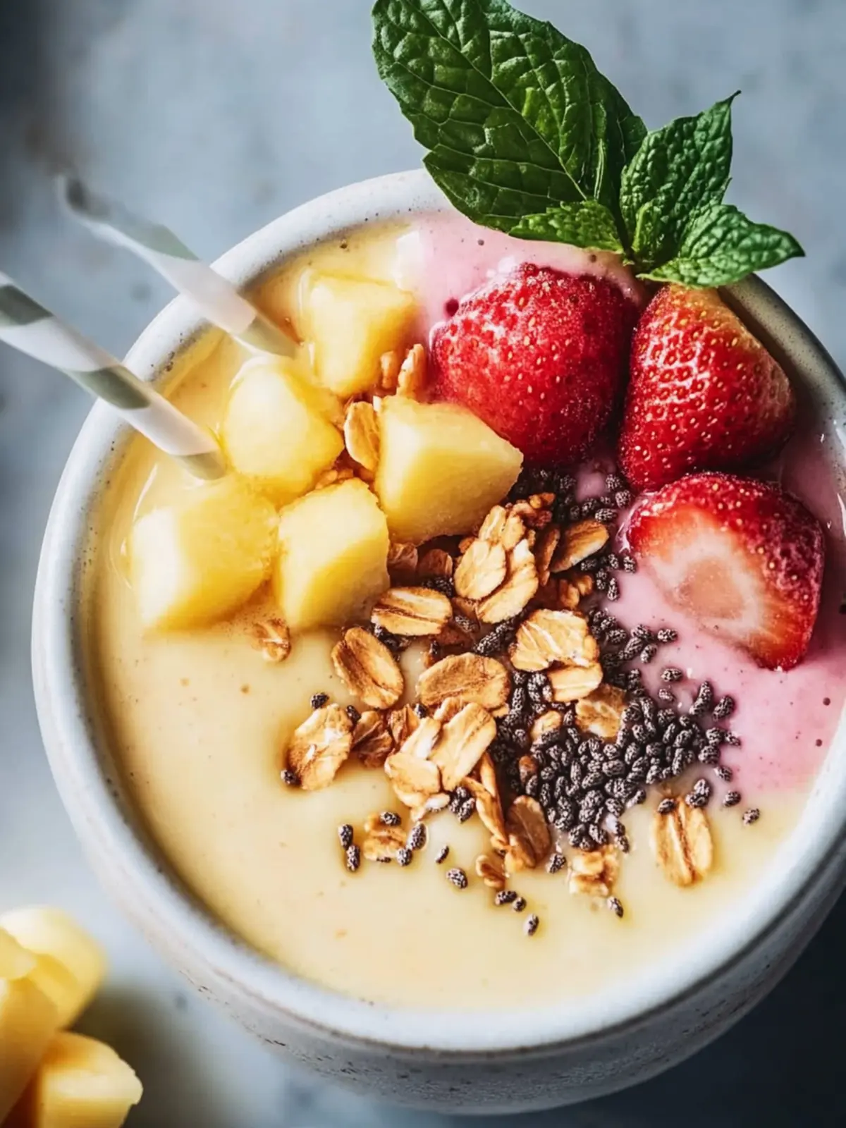Erfrischende Ananas Papaya Kokosnuss Chia Schüssel für jeden Tag 4 Ananas Papaya Kokosnuss Chia Schüssel