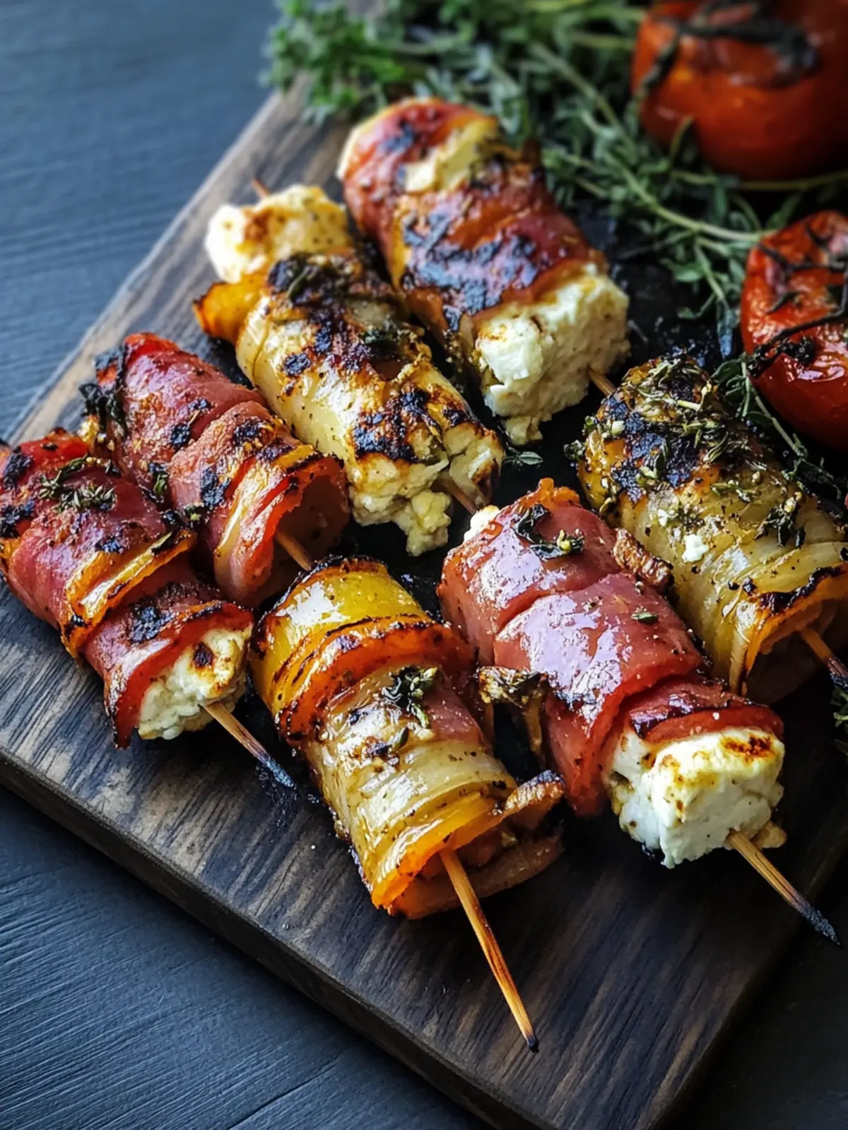 Gegrillte Feta-Schinkenröllchen: 15 Minuten für Genuss pur 4 Gegrillte Feta-Schinkenröllchen