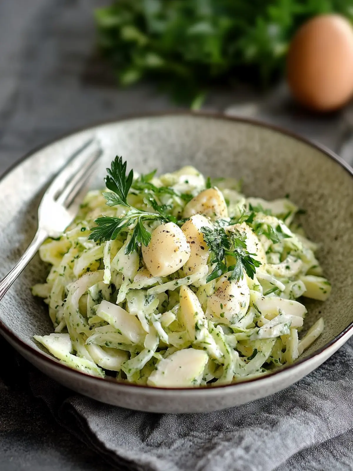 Knackiger und frischer: Kohlrabi-Salat mit Gurke und Ei Rezept 2 Knackiger und frischer: Kohlrabi-Salat mit Gurke und Ei