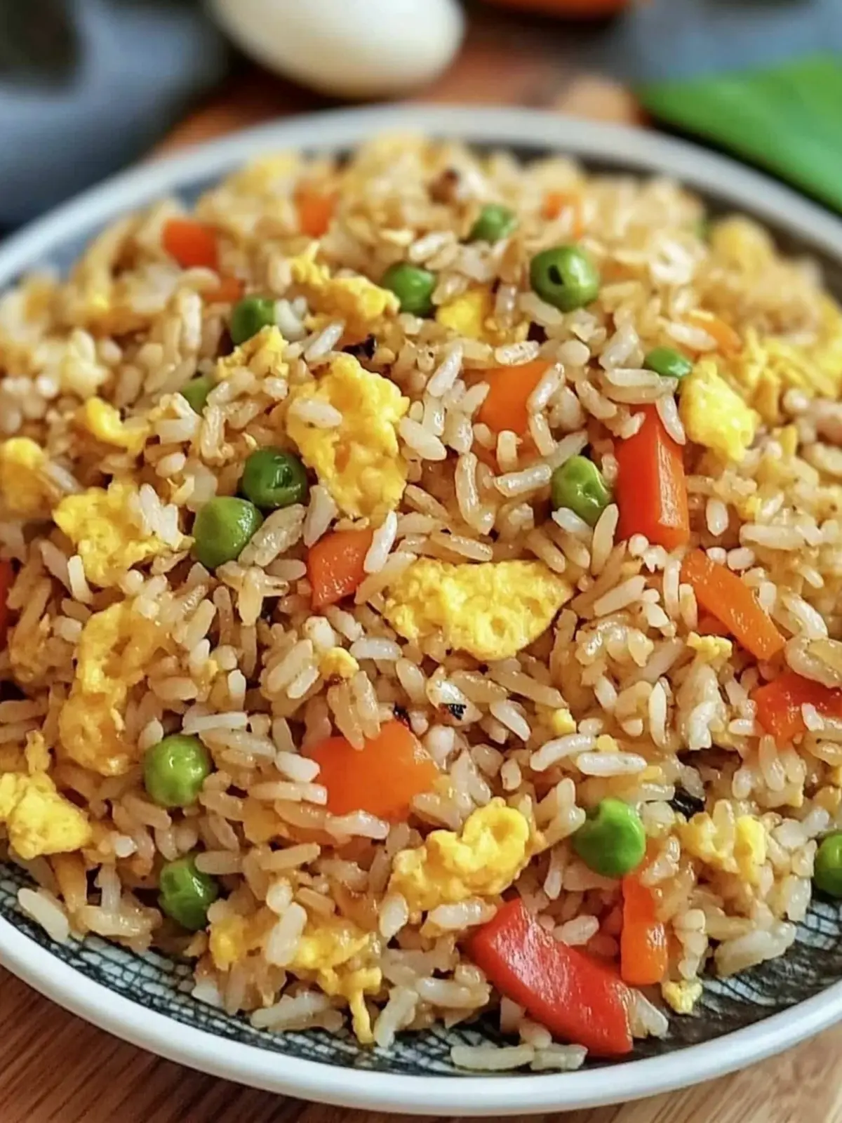 Schneller gebratener Reis mit Ei und Gemüse für jeden Tag 3 Fried rice with egg and vegetables