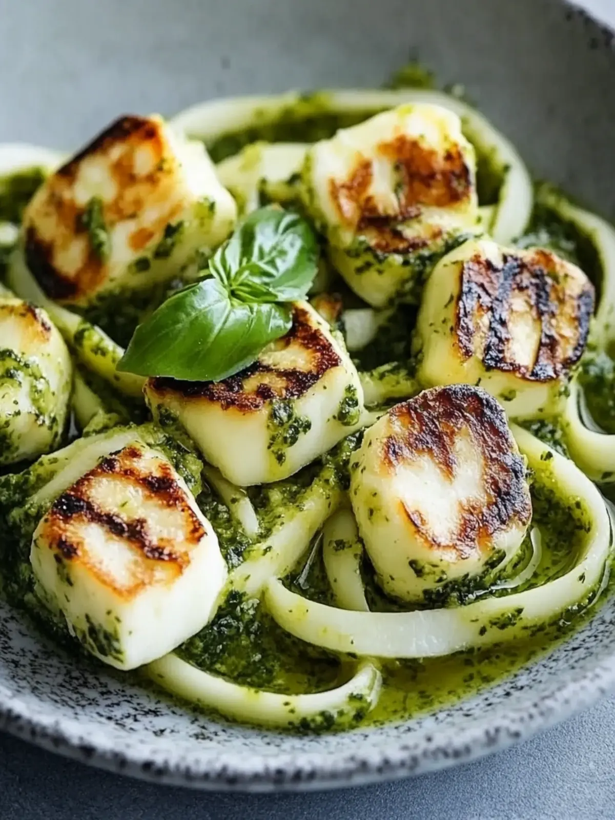 Halloumi mit Zucchini-Pesto-Nudeln: Blitzschnell & Lecker! 4 Halloumi mit Zucchini-Pesto-Nudeln