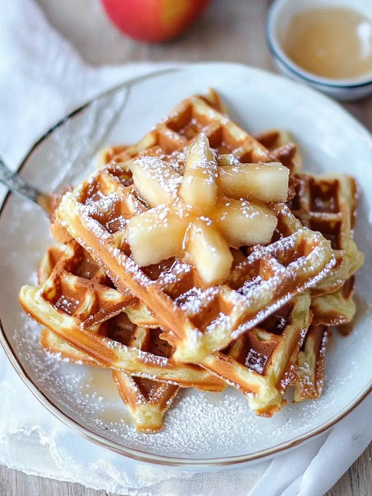 Waffeln mit Apfelmus ohne Zuckerzusatz: Gesund und Lecker! 3 Waffeln mit Apfelmus ohne Zuckerzusatz