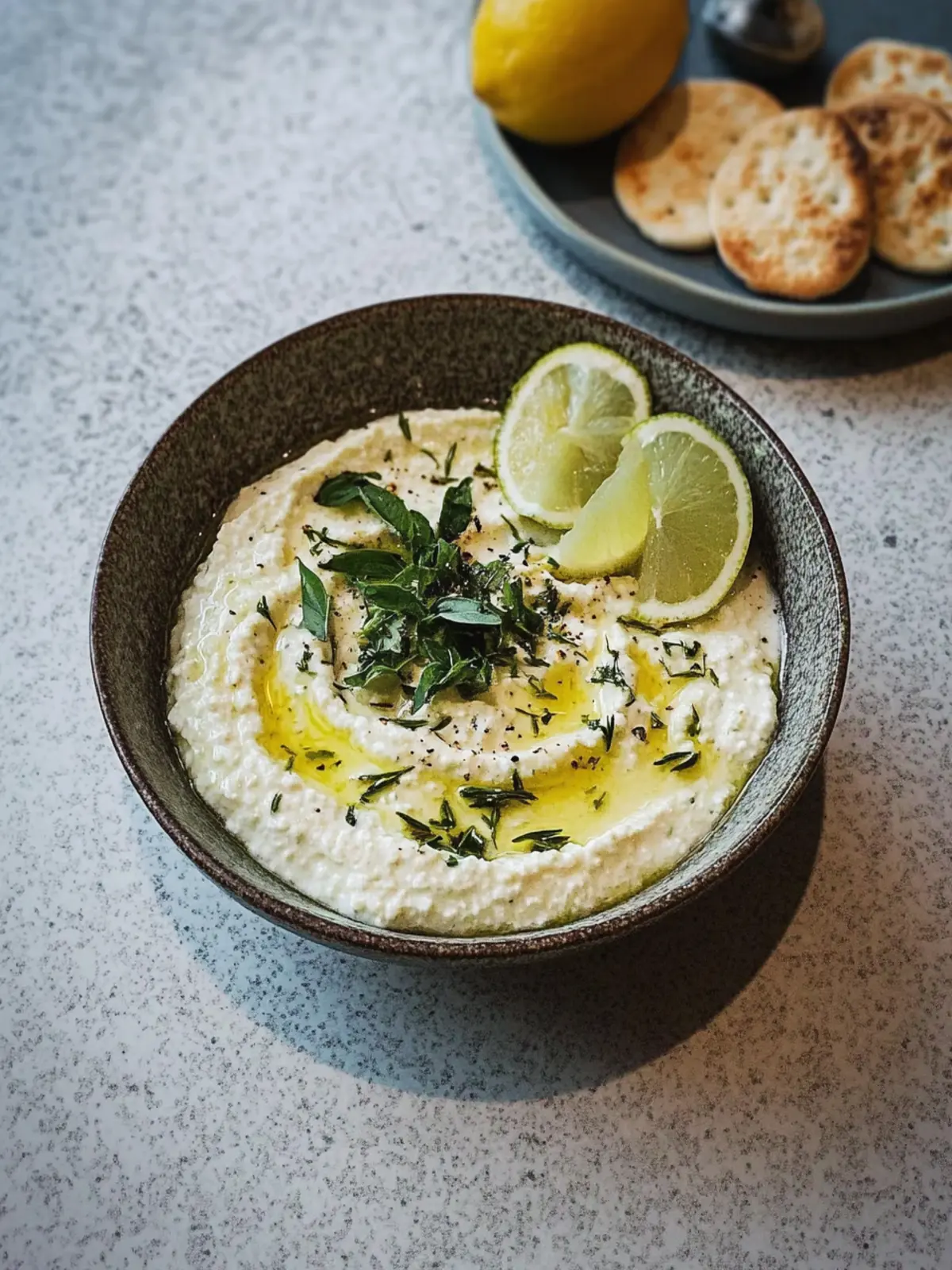 Veganer geschlagener Feta-Dip mit Kräutern für Genussmoment 5 Veganer geschlagener Feta-Dip mit Kräutern
