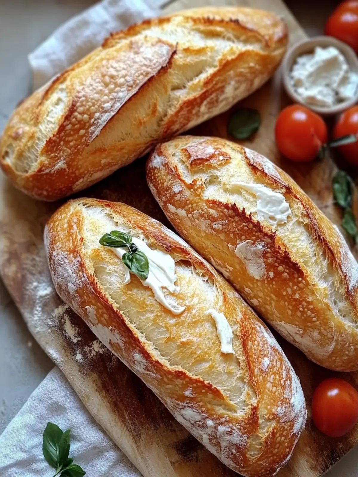 Mini Baguette-Brötchen: Frisch gebacken und unwiderstehlich lecker 4 Mini Baguette-Brötchen