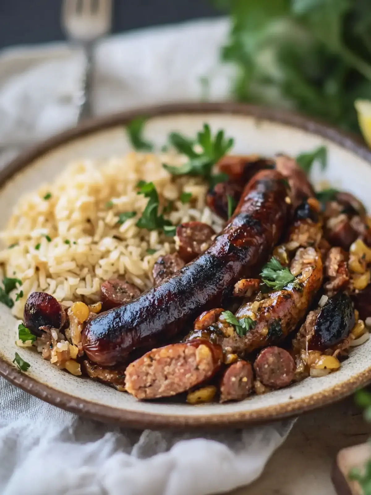 Herzhafte schwarze Bohnen und Reis mit Wurst: Ein Geschmackserlebnis 3 Herzhafte schwarze Bohnen und Reis mit Wurst