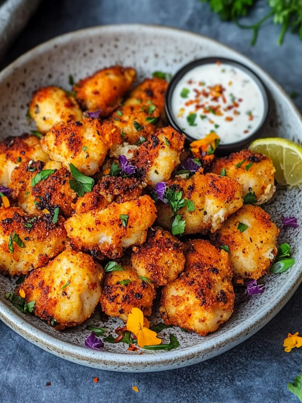 Veganer Buffalo Blumenkohlflügel – Knuspriger Snack für alle 4 Veganer Buffalo Blumenkohlflügel