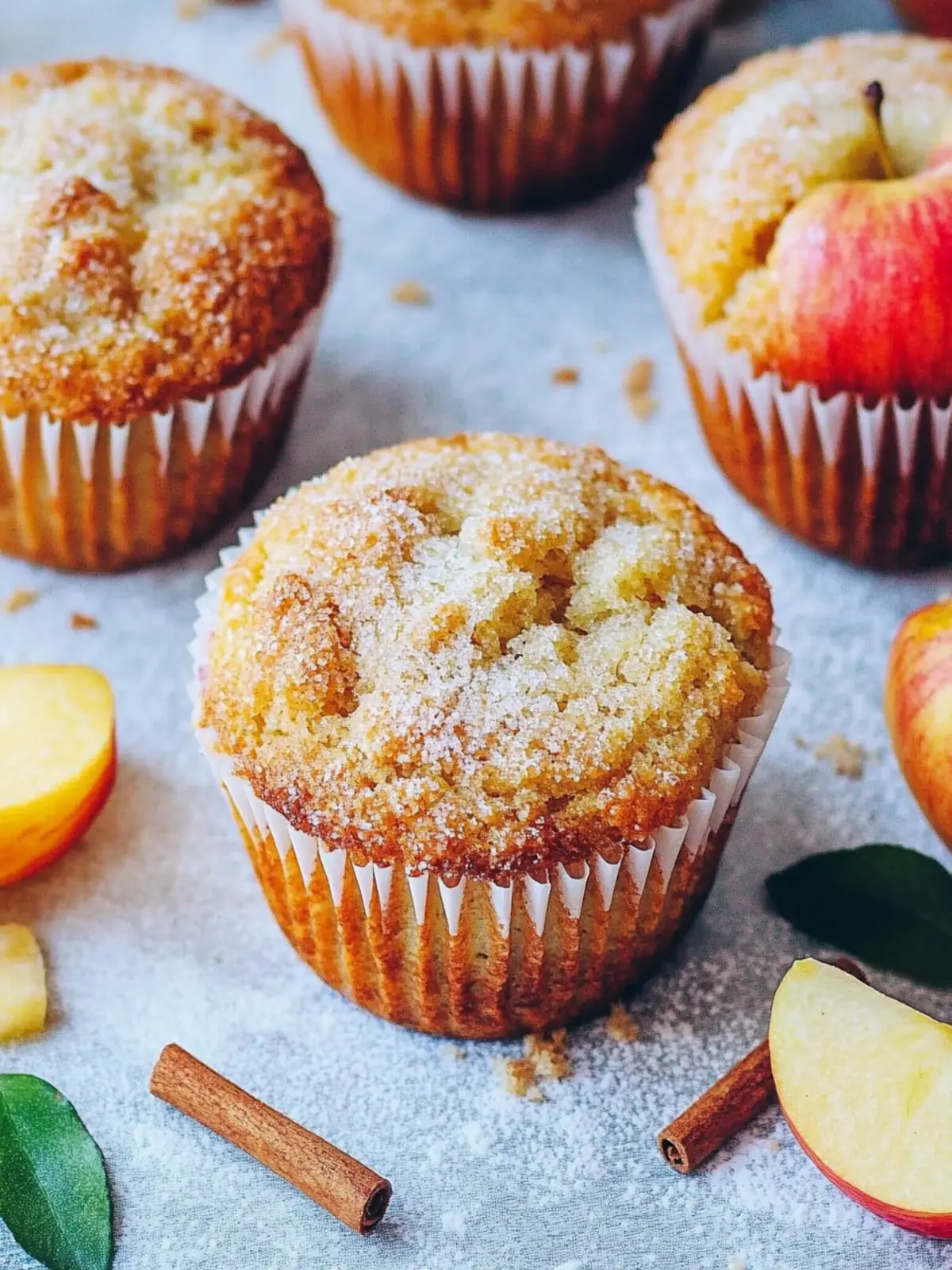 Saftige Apfel-Zimt-Muffins mit knusprigem Topping 2 Apfel-Zimt-Muffins