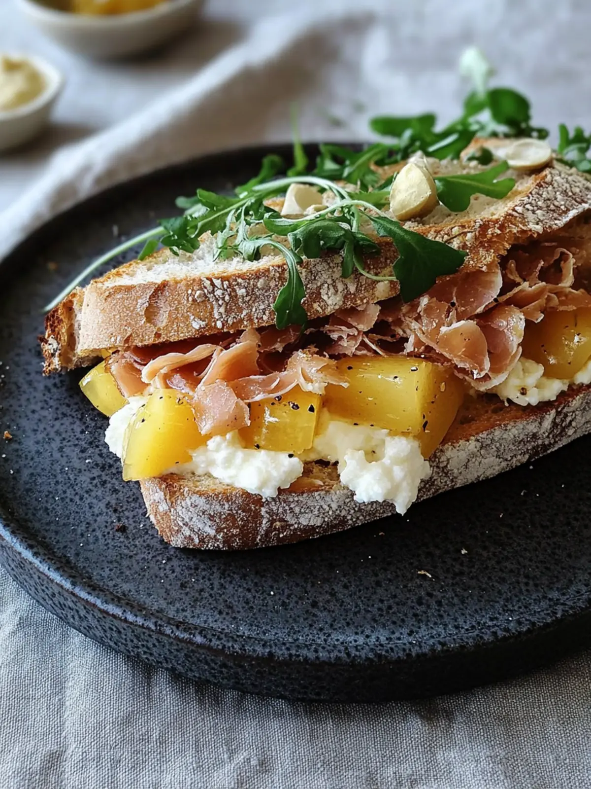 Verführerisches Frühstückssandwich mit Rührei und Zwiebeln 3 Frühstückssandwich mit Rührei und karamellisierten Zwiebeln
