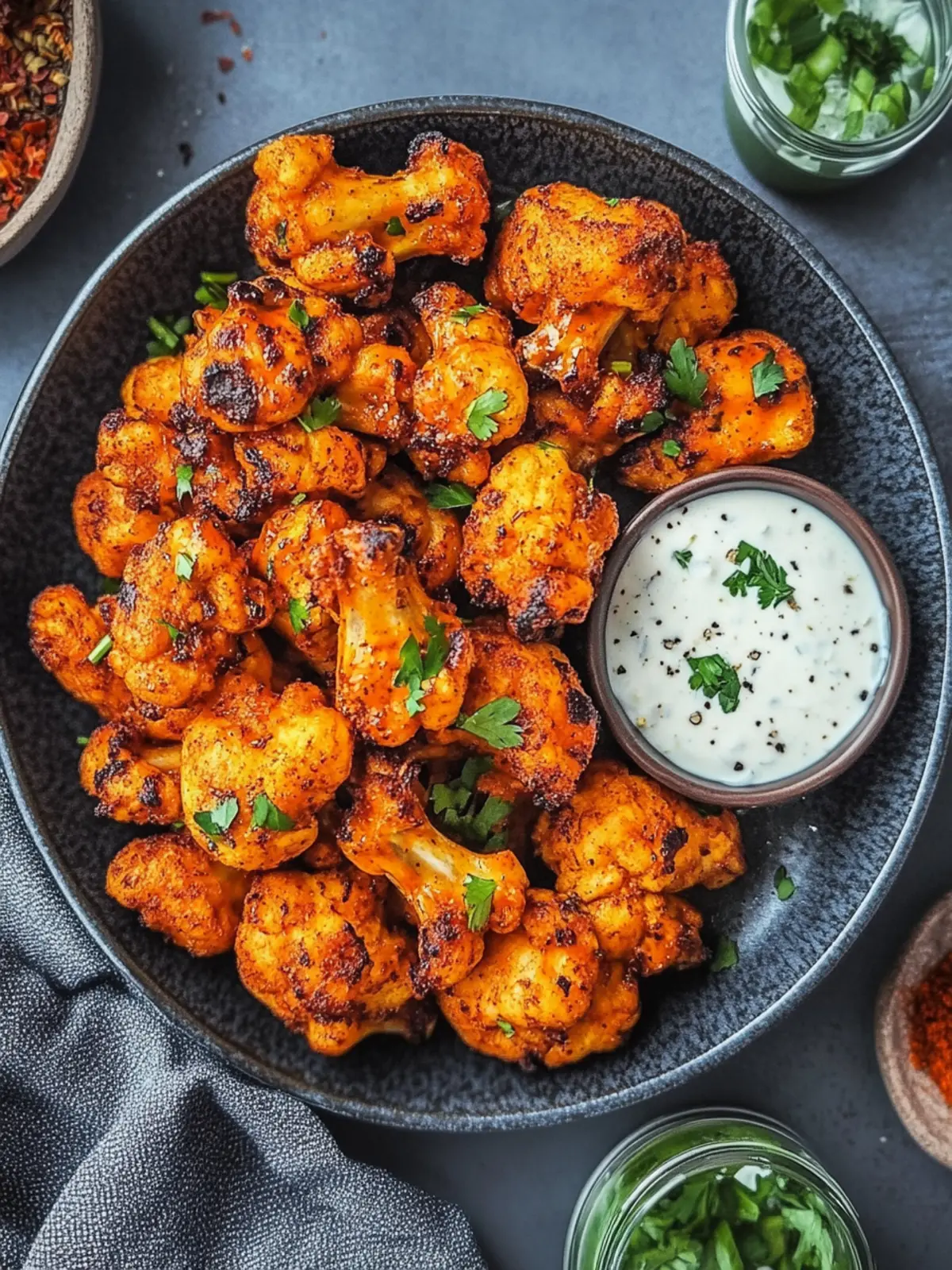 Veganer Buffalo Blumenkohlflügel – Knuspriger Snack für alle 3 Veganer Buffalo Blumenkohlflügel