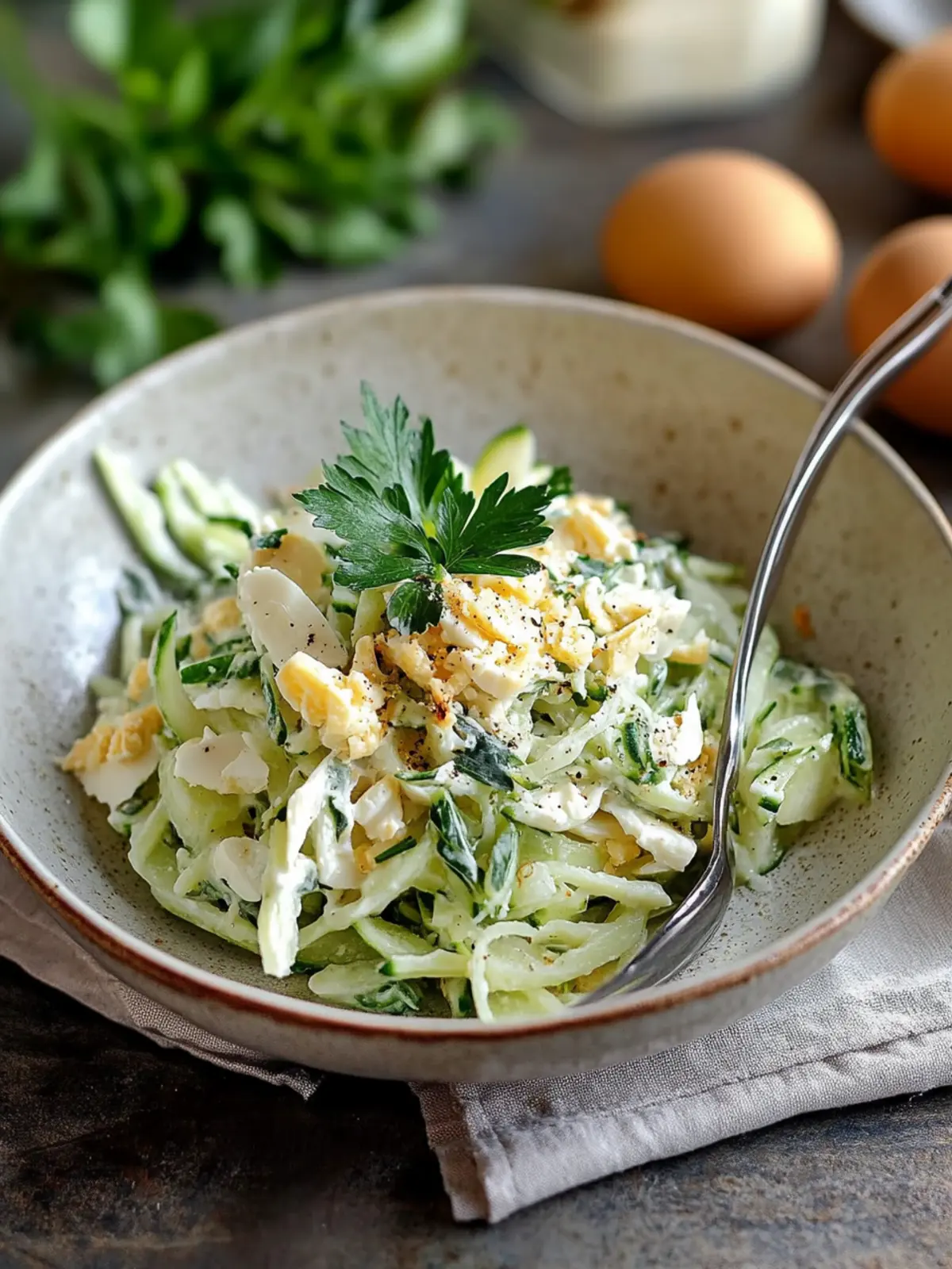 Knackiger und frischer: Kohlrabi-Salat mit Gurke und Ei Rezept 5 Knackiger und frischer: Kohlrabi-Salat mit Gurke und Ei