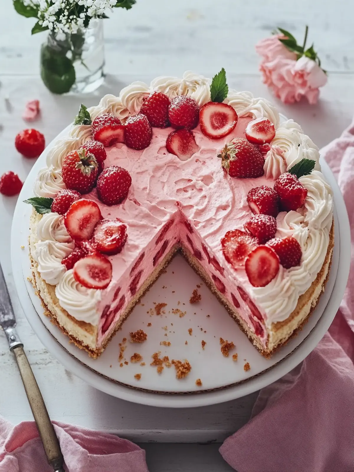 Saftiger Erdbeerkuchen mit cremigem Frosting für Genießer 2 Erdbeerkuchen