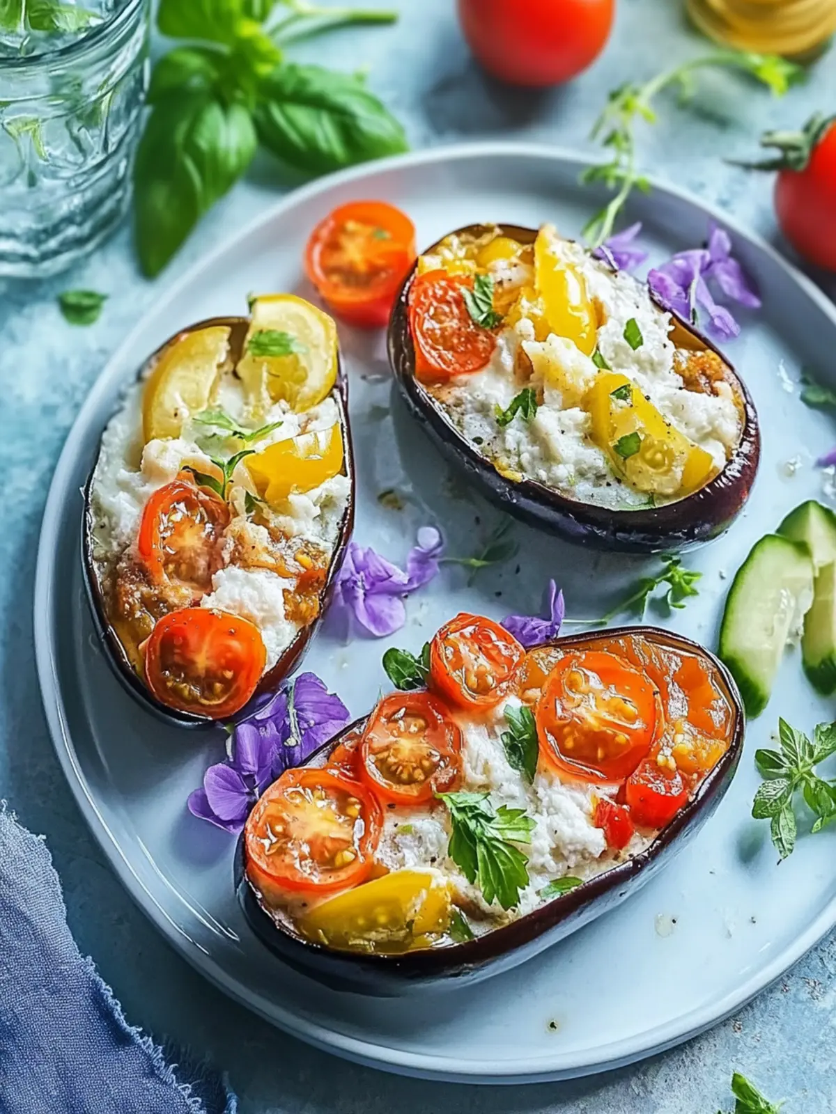 Köstliche gefüllte Auberginen mit Quinoa und Feta genießen 2 Gefüllte Auberginen