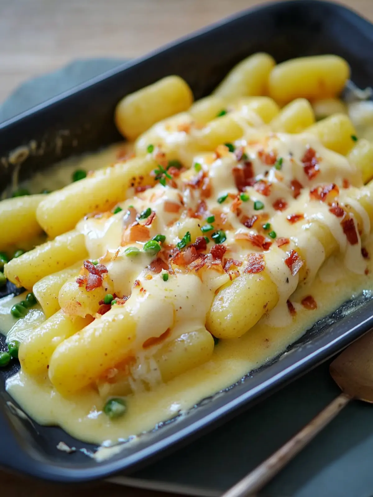 Spargelauflauf mit Sauce Hollandaise: Schnelles Wohlfühlessen 5 Spargelauflauf mit Sauce Hollandaise, Kartoffeln und Schinken