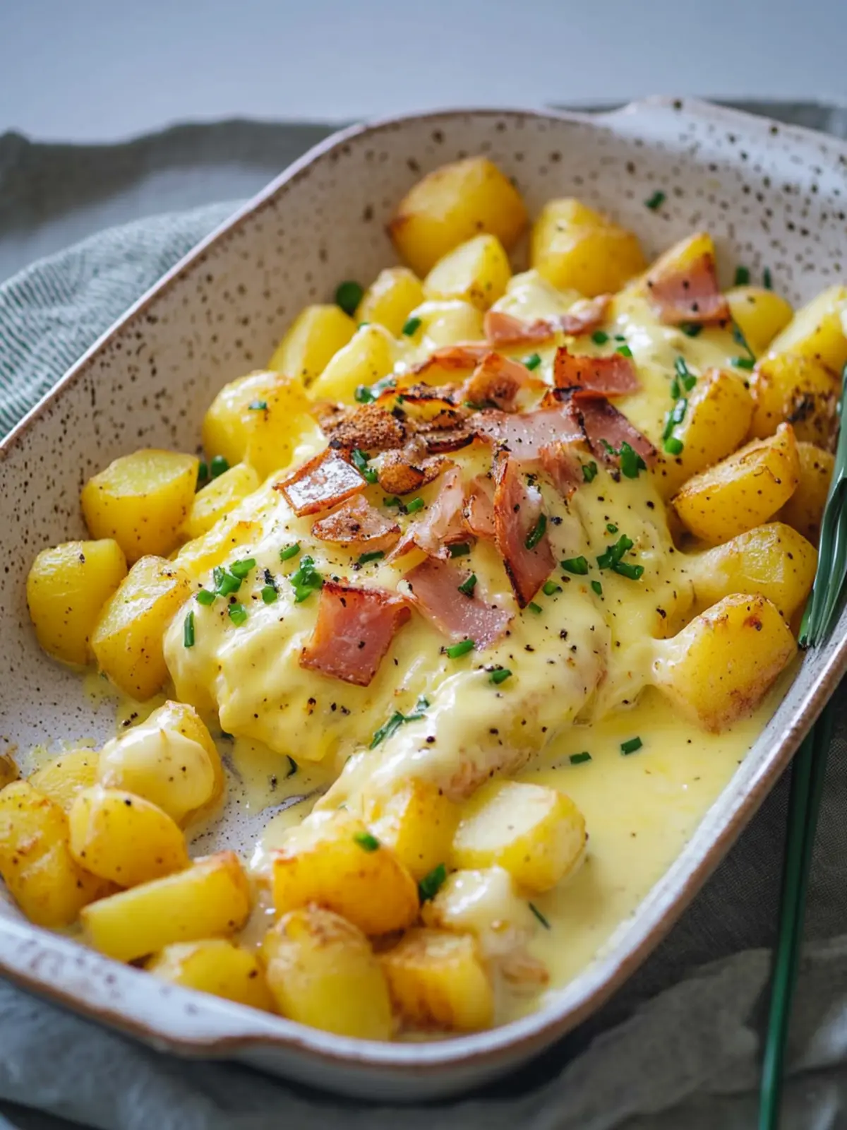 Spargelauflauf mit Sauce Hollandaise: Schnelles Wohlfühlessen 2 Spargelauflauf mit Sauce Hollandaise, Kartoffeln und Schinken