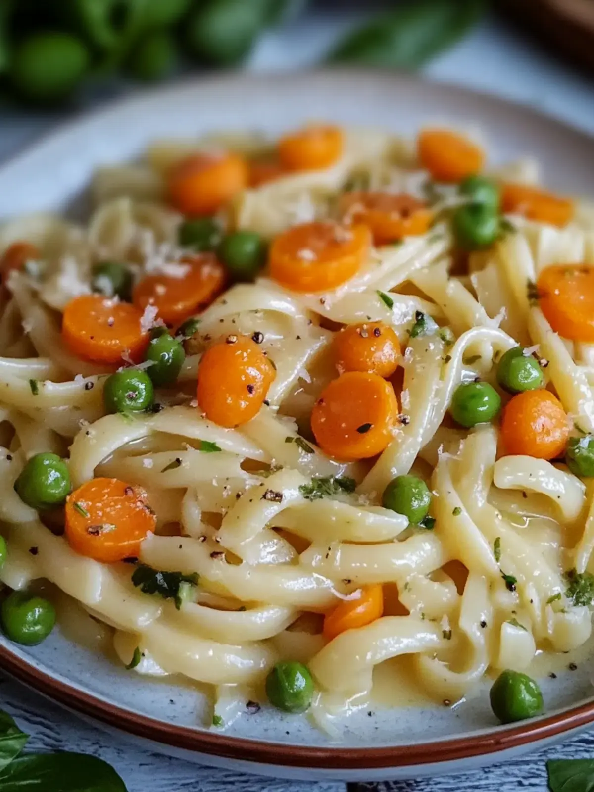 Eintopf-Pasta mit Erbsen und Karotten: Cremiger Genuss für jeden Tag 5 Eintopf-Pasta mit Erbsen und Karotten