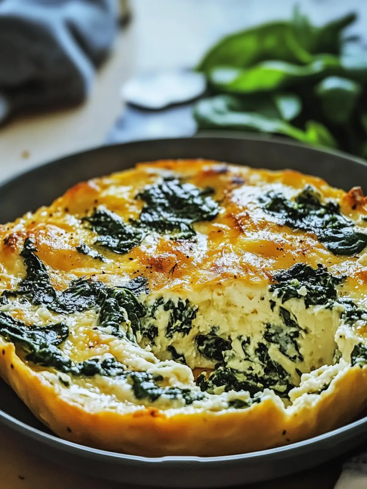 Hüttenkäse Spinat Quiche: Proteinreicher Genuss ohne Kruste 3 Hüttenkäse Spinat